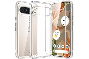 ANTSHARE for Google Pixel 9 Pro XL Case, with 1X Screen Protector, Clear [Not Yellowing] [Military-Grade Drop Protection] Slim Shockproof Protective Cover Phone Case for Pixel 9 Pro XL, Clear