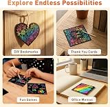 Kesote Rainbow Scratch Art for Kids 100 Sheets with 2 Bamboo Stylus view 6