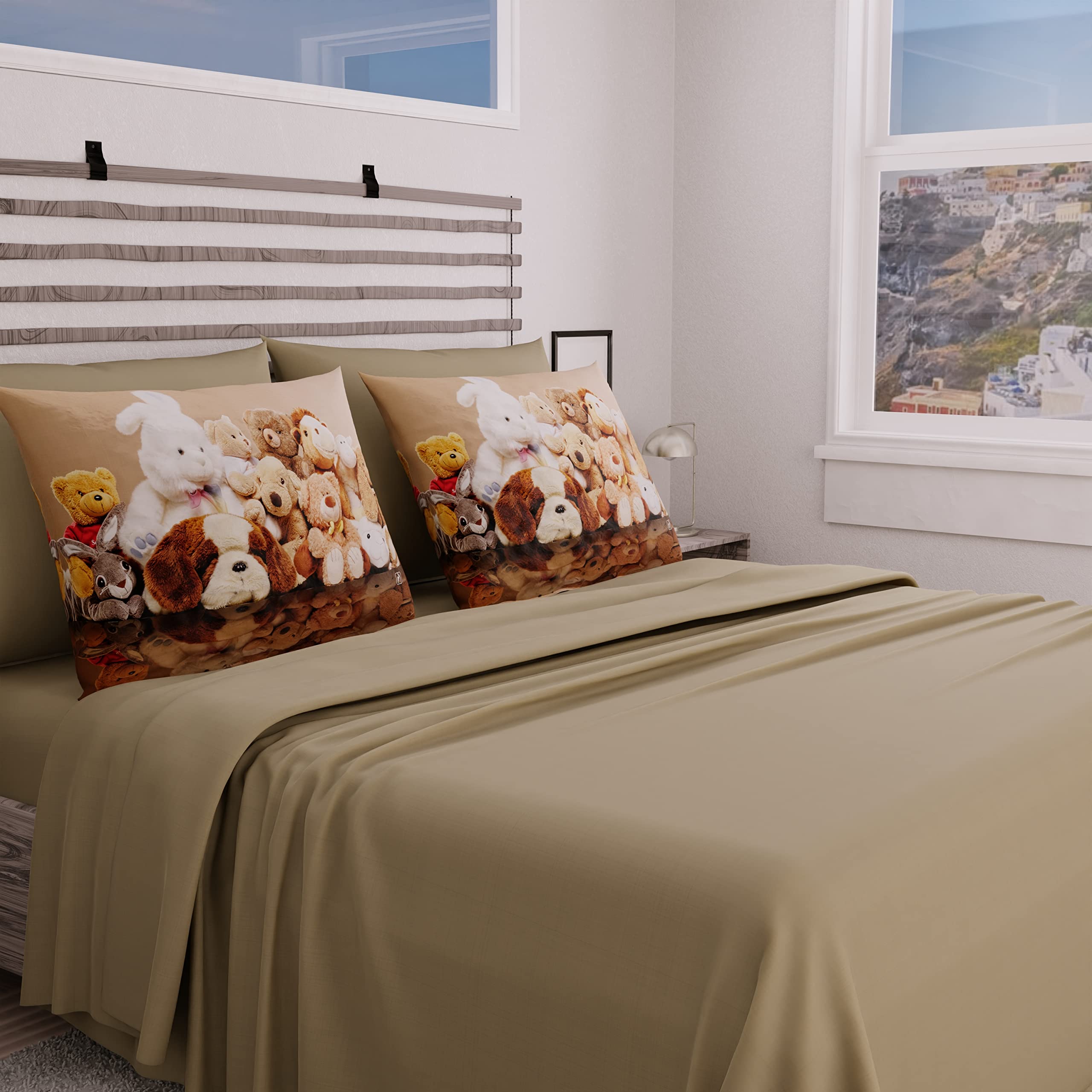 PETTI Artigiani Italiani - Complete Bed Set, Double Sheets, Plush Sheets, Double Bed Set, Print only on Pillowcases 100% Made in Italy — image 1