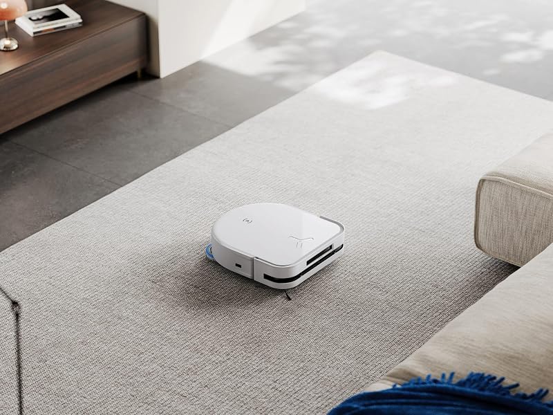 ECOVACS DEEBOT X5 Omni Robot Vacuum com estação tudo-em-um, 12800 Pa, ZeroTangle, TruEdge™ Adaptive Edge Mopping, esfregando com água quente a 70 °C