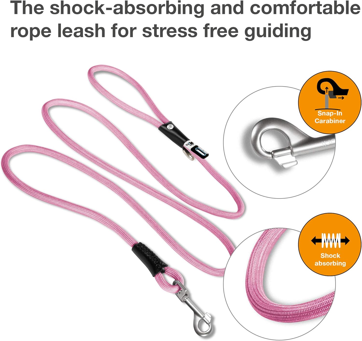Curli Stretch Comfort Leash Pink M - Image 3