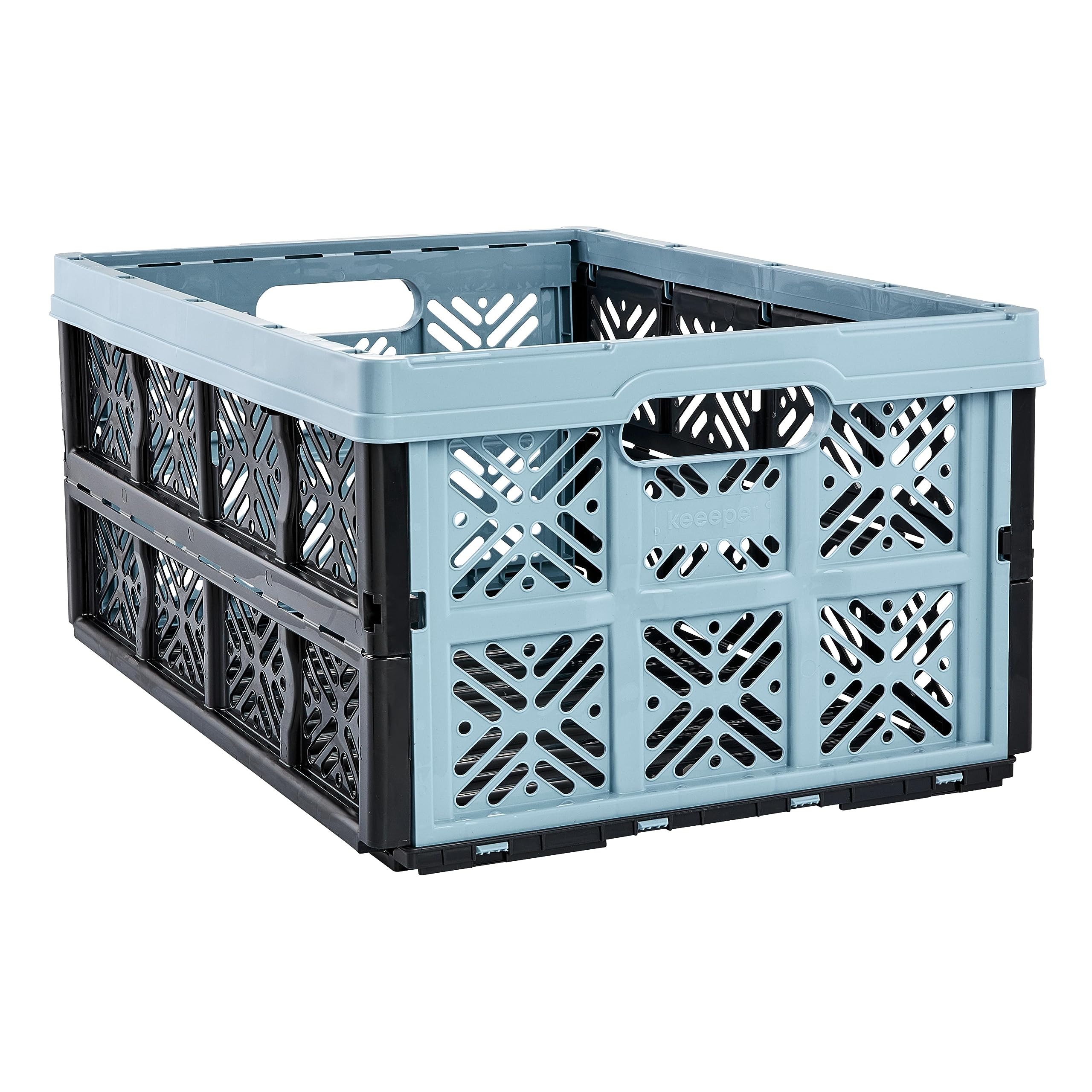 keeeper Ida Folding Box, Sturdy Plastic (PP), 48 x 35 x 23 cm, 32 L, Nordic Blue