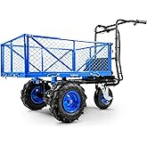 Landworks Utility Service Cart Wheelbarrow Power Wagon, Super Duty Electric 48V DC Li-Ion Battery Powered, 500 lbs Load & 100