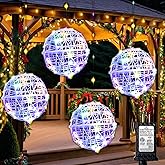WISEgham 160LED Christmas Globe Lights – 8 Modes Indoor/Outdoor Ball Lights Decoration Waterproof Christmas Decor for Frontdoor, Tree, Garden, Yard, Patio (Multicolor, 4pc)