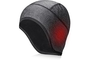 ROCKBROS Winter Skull Cap Helmet Liner Thermal Cycling Cap with Ear Flap Windproof Warm Fleece Sports Beanie Hat