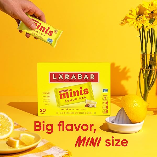 LARABAR MINIS LEMON BAR FRUIT AND NUT BARS, GLUTEN FREE AND VEGAN, 15.6 OZ, 20 CT
