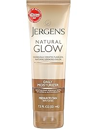 Jergens Natural Glow Daily Moisturizer for Body, Medium to Tan Skin Tones, 7.5 Ounce Tube