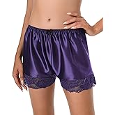Satini Women's Lingerie Lace Briefs Panties French Knickers Satin Shorts