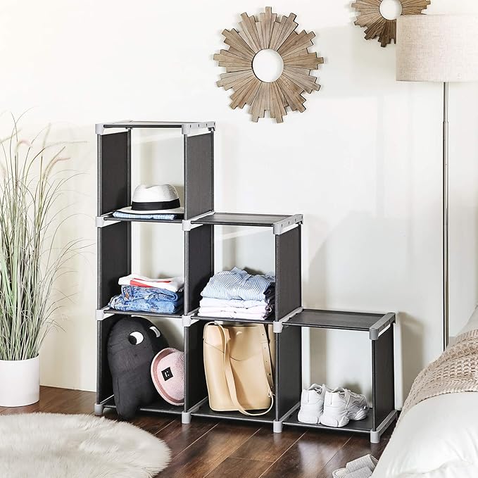 SONGMICS DIY-Aufbewahrungsregal mit 9 Fächern offenes Bücherregal für