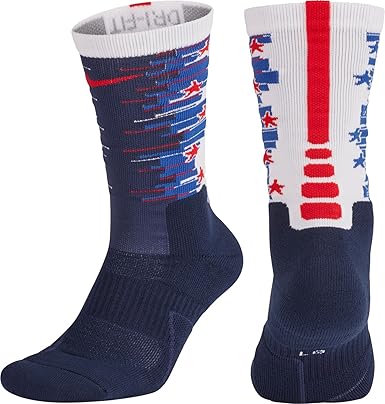 blue and white nike elite socks