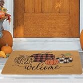 UTOWO Pumpkins Welcome Doormat Fall Harvest Frontdoor Entry-Mats Porch Entrance-Mats 17x29 in