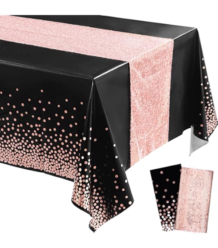 2Pcs Plastic Tablecloths For Rectangle Tables Gold Dot Confetti Table Covers Waterproof Disposable White Party Tablecloth Decorations Birthday Party Wedd