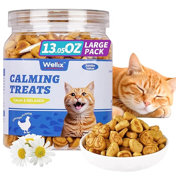WELLIX 13.5OZ CALMING CAT TREATS FOR INDOOR CATS...