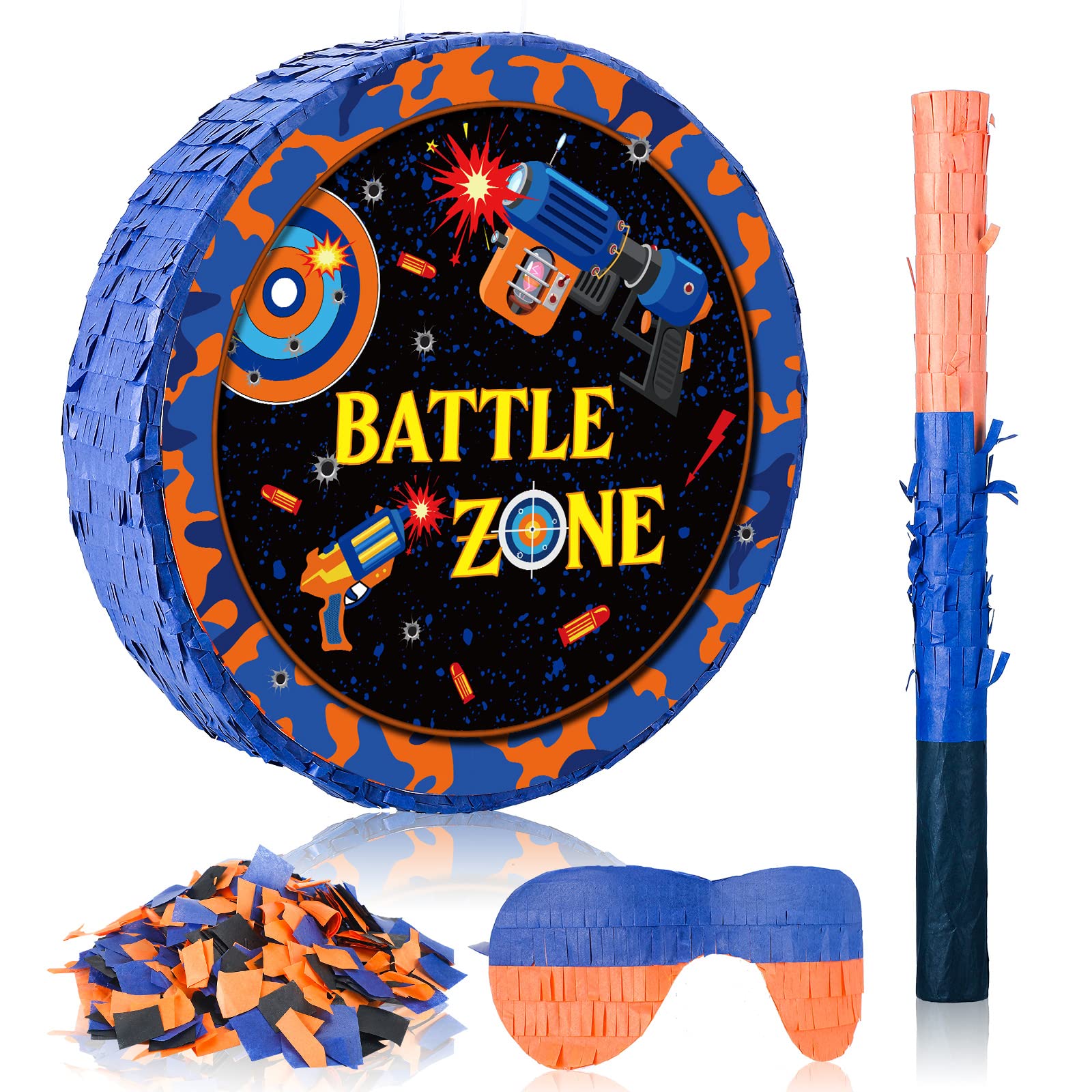 Photo 1 of Ferraycle Dart Piñata Large Dart Theme Piñata Set Birthday Party Supplies Bundle with Stick Blindfold for Party Game Favors 13 x 13 Inch