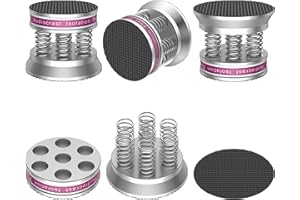 Audiocrast Speaker Isolation Base Pads, Spring Floor Protector, Anti Vibration Non-Slip Speaker Stand Feet Pad Shock Absorber for HiFi Amplifier DAC Recorder 4PCS (Silver)