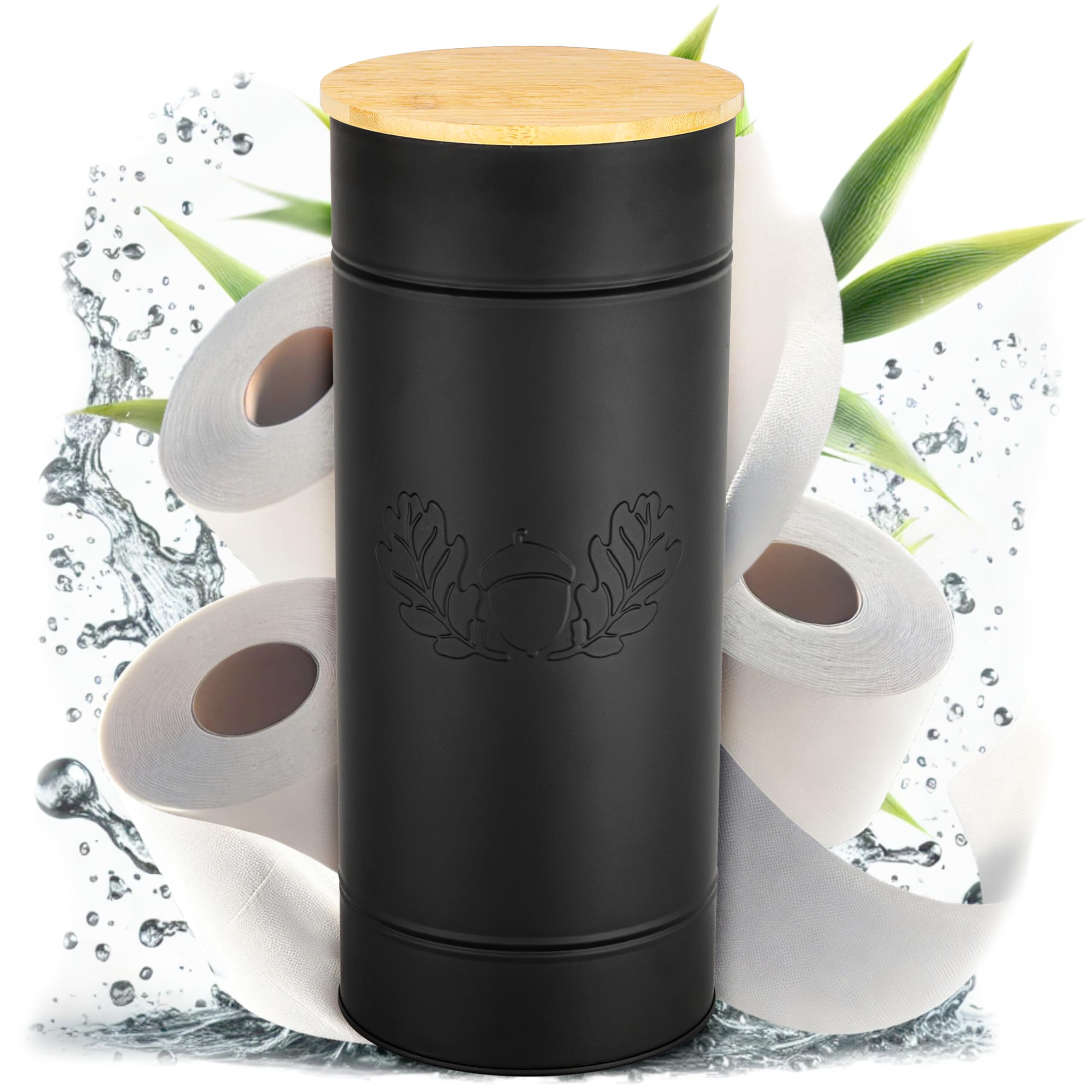 VON STEINEICH Toilet Paper Storage, Metal [Matt Black] - Elegant Bathroom Decoration for Any Household - 3 Toilet Rolls Capacity