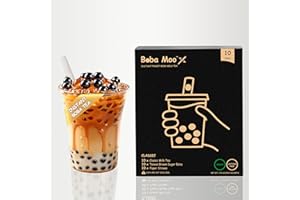 Boba Moo X Premium Boba Tea Kit With Classic Milk Tea - Only 5,000 Kits Yearly, Small Batch Bubble Tea Kit With Boba Tapioca Pearls, Exceptional Taste & Chewiness, Vegan, Lactose-Free, 10 Servings