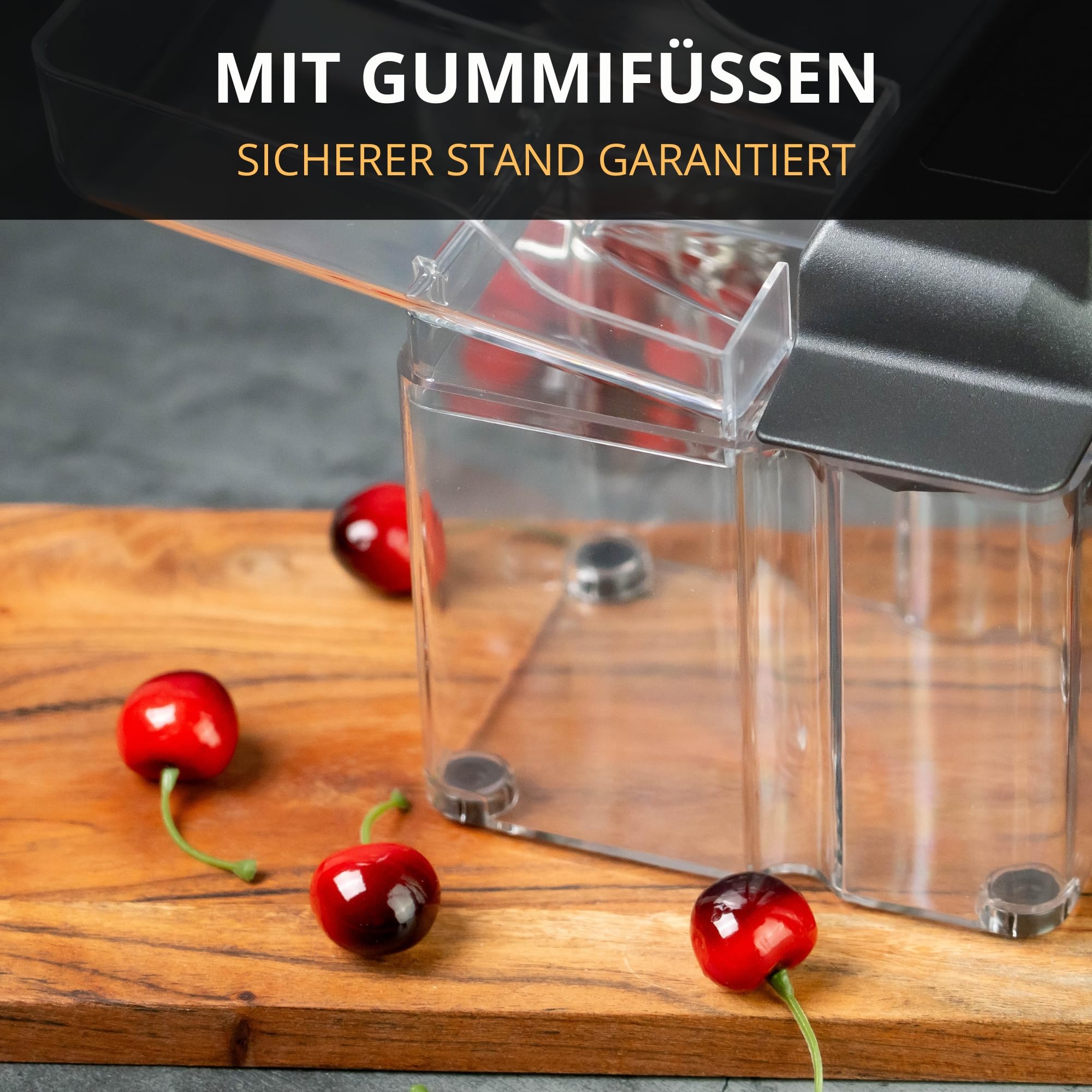 Thiru Premium Kirschentkerner (inkl. Verschleißteil) - hohe Entkernleistung - 100 Tage testen - frische, konservierte, tiefgekühlte Kirschen - mit Spritzschutz - inkl. 25 Rezepte - Made in Germany 7