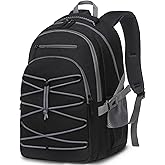 FOKDUVB Middle High School Backpacks for Boys Girls Large Bookbags with Laptop Compartment for Teens Teenagers Back to School Book Bags Mochilas Escolares para Adolescentes (Black/Gray, Solid)