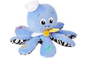Baby Einstein Octoplush Musical Huggable Stuffed Animal Plush Toy, Learn Colors in 3 Languages, Blue, 11" Age 3 Month and up,