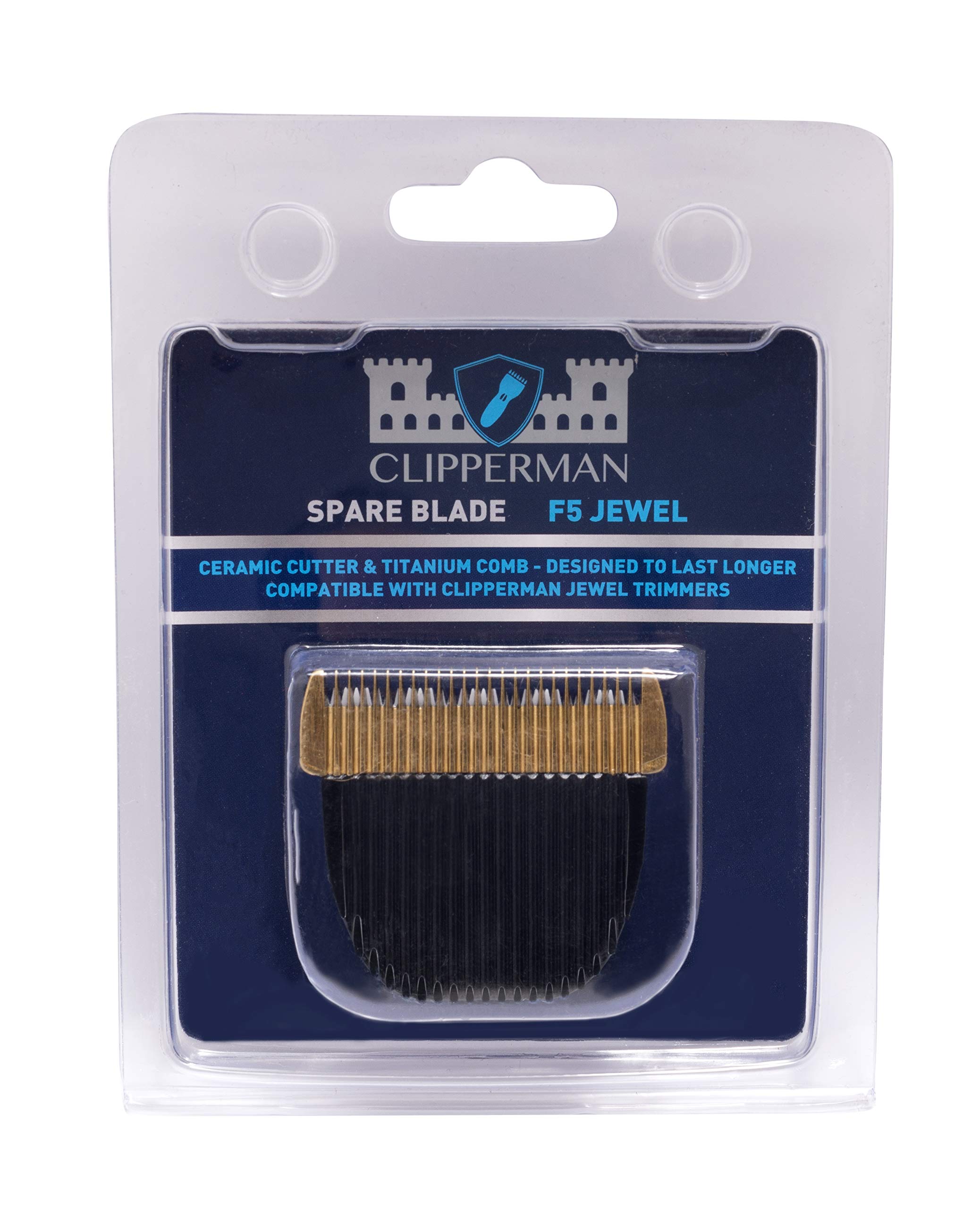 Clipperman Unisex's F5 Titanium and Ceramic Blade Set for Jester, Clear, Regular