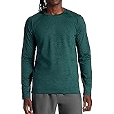 Gaiam Mens Power Long Sleeve Crewneck Top, Standard Fit, Stretch Heavyweight Fleece Material