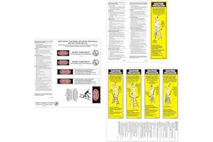 GRONGU Step Ladder Safety Labels Stickers Compatible with Werner Fiberglass Stepladder Label Kits, Ladder Weight Stickers Replacement for Werner Ladder Labels (Pack of 8)