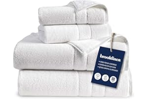 Brooklinen Super-Plush Turkish Cotton Bath Sheets Set of 2 Cotton, 820 GSM, Highly Absorbent, Machine Washable, Perfect for Home & Bathroom (40" x 65", White)