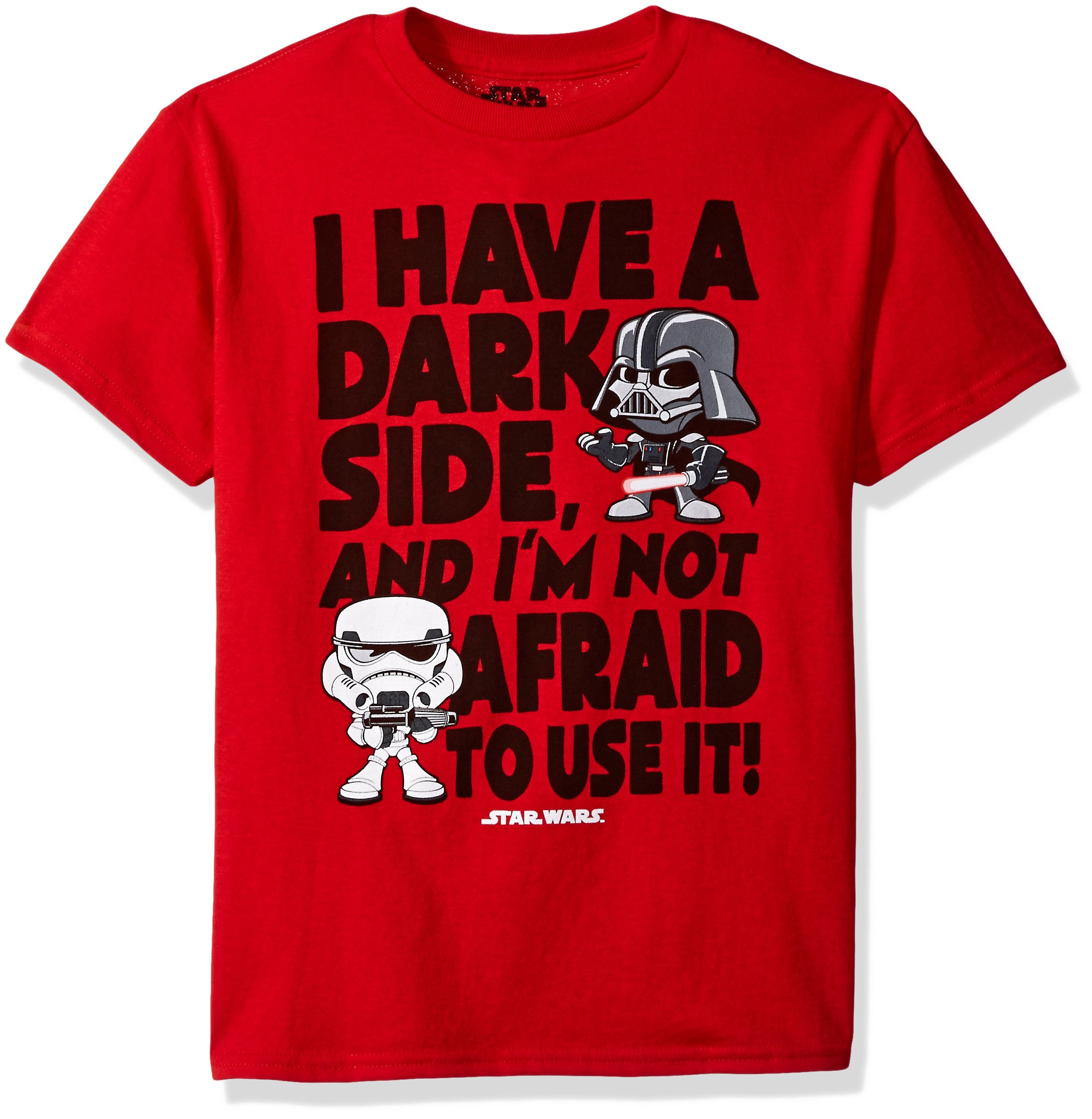 Photo 1 of STAR WARS boys Not Afraid to Use My Dark Side Graphic Tee T Shirt, Red, Small US