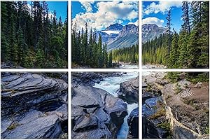 JBER Art Acoustic Panels Decorative, 6 Pack Acoustic Panels Art for Wall Decoration with Self Adhesive, Suitable for Recording Studio, Home Soundproof Wall Panels, 72x48inch (MASAYA CANYON)