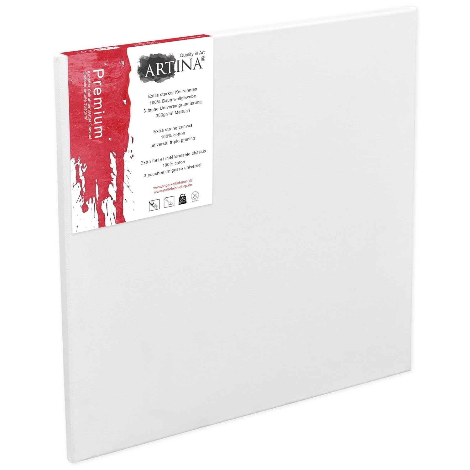 Toile Sur Châssis Double Apprêt, 50 X 50 Cm, 380 G/m². VBS