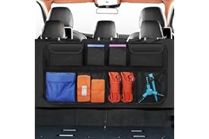BEICARIN Car Trunk Organizer Storage Bag - Super Capacity Car Backseat Hanging Organizer for SUV, MPV, Van, Car Trunk Tidy Cargo Storage Bag Collapsible with 8 Pockets Adjustable Straps, Space Saving Expert