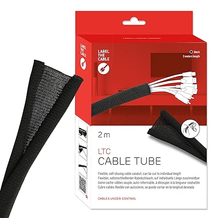 Label-the-cable Kabelschlauch / Kabelschutz / Kabelkanal: Gewebter Kabelmantel, Selbstschließend, zuschneidbar ohne Ausfranse