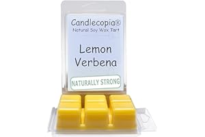 Candlecopia Lemon Verbena Strongly Scented Hand Poured Vegan Wax Melts, 12 Scented Wax Cubes, 6.4 Ounces in 2 x 6-Packs