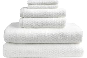 Everplush Diamond Jacquard 6 Pieces Bath Sheet Set, White