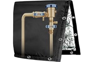 ADAMOSS Backflow Preventer Insulated Cover (5F) 6-Layer Fabric Pipe Insulation Cover for Water Well Pump and Sprinkler Valve Winter Freeze Protection UV Coated (14" W X 12" H)