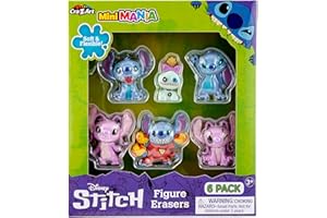 CRA-Z-ART Stitch Surprise 6 Pack Mini Figure Erasers - Get 6 Real, Flexible Erasers to Assemble, Use and Collect, Great for Back to School, Blind Bag Inspired Kids Toy