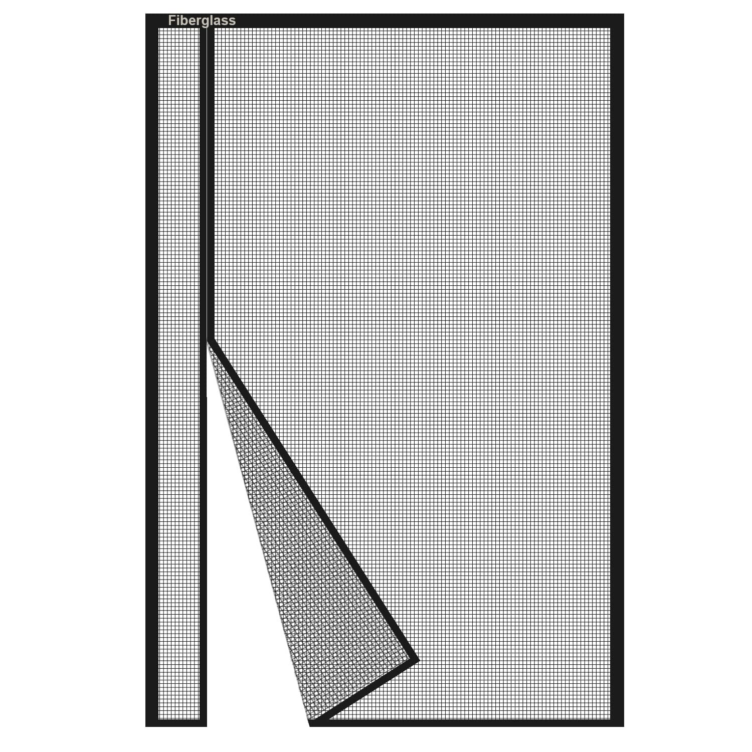 Risareyi Side Opening Magnetic Screen Door in Fiberglass 44x82inch, Black - Thicken Mesh Screen Magnetic Closure Keep Bugs Out, Reversible for Left/Right Door Image