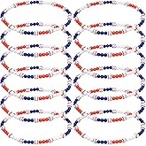 Tondiamo 12 Pcs 19 inch Baseball Necklace Beaded Youth Baseball Necklaces for Boys Gifts Team Players Lovers Accessories (Blue Orange White)