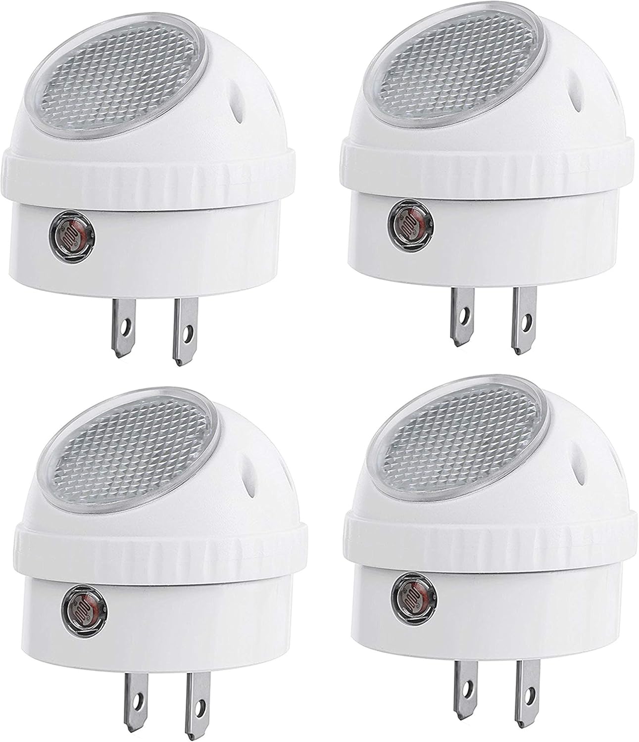 Rotating Night Light Plug in, Dusk to Down Sensor nite Light, Automatic On/Off, ETL Listed, White, 4 Pack