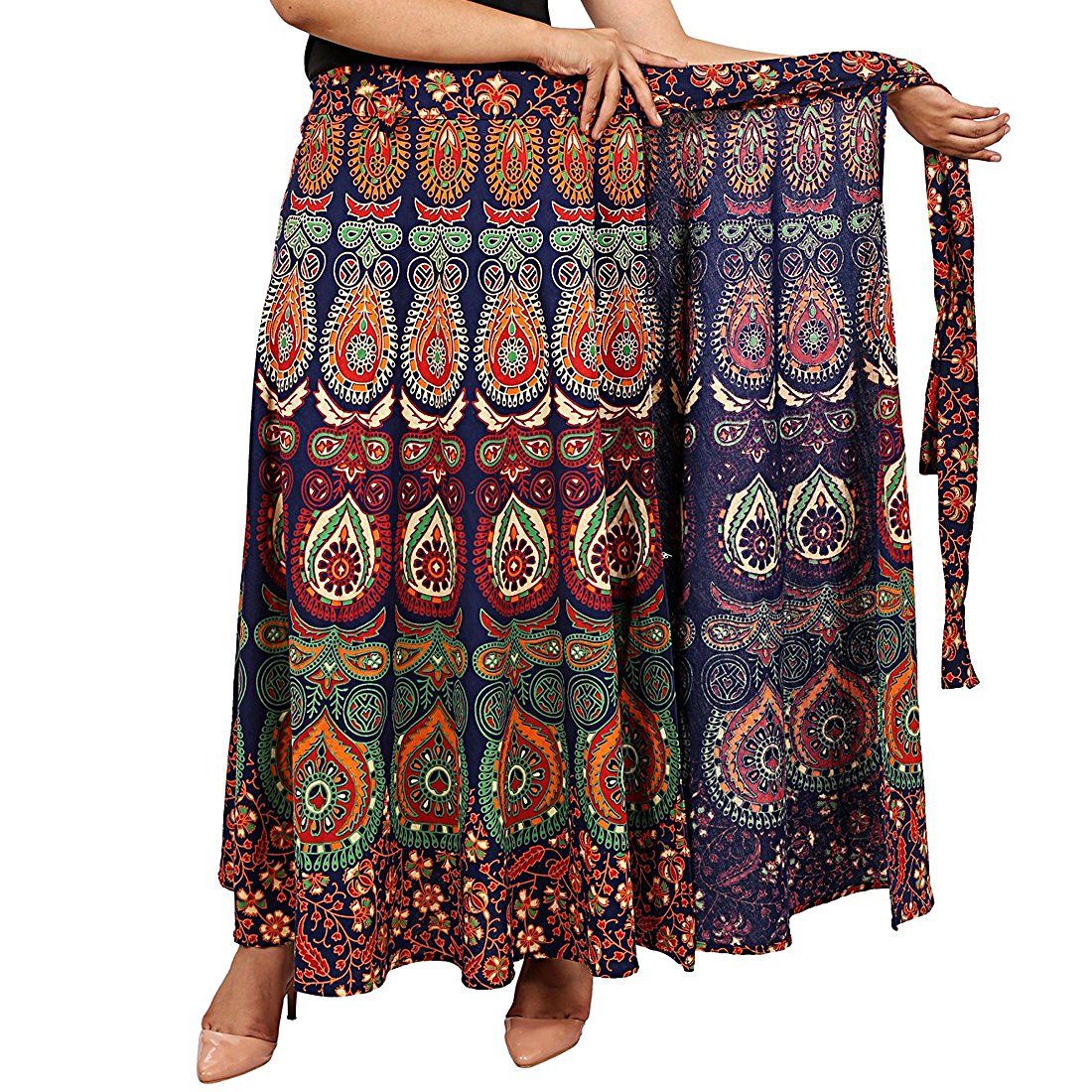 jwf women's printed chiffon maxi a-line floral skirt