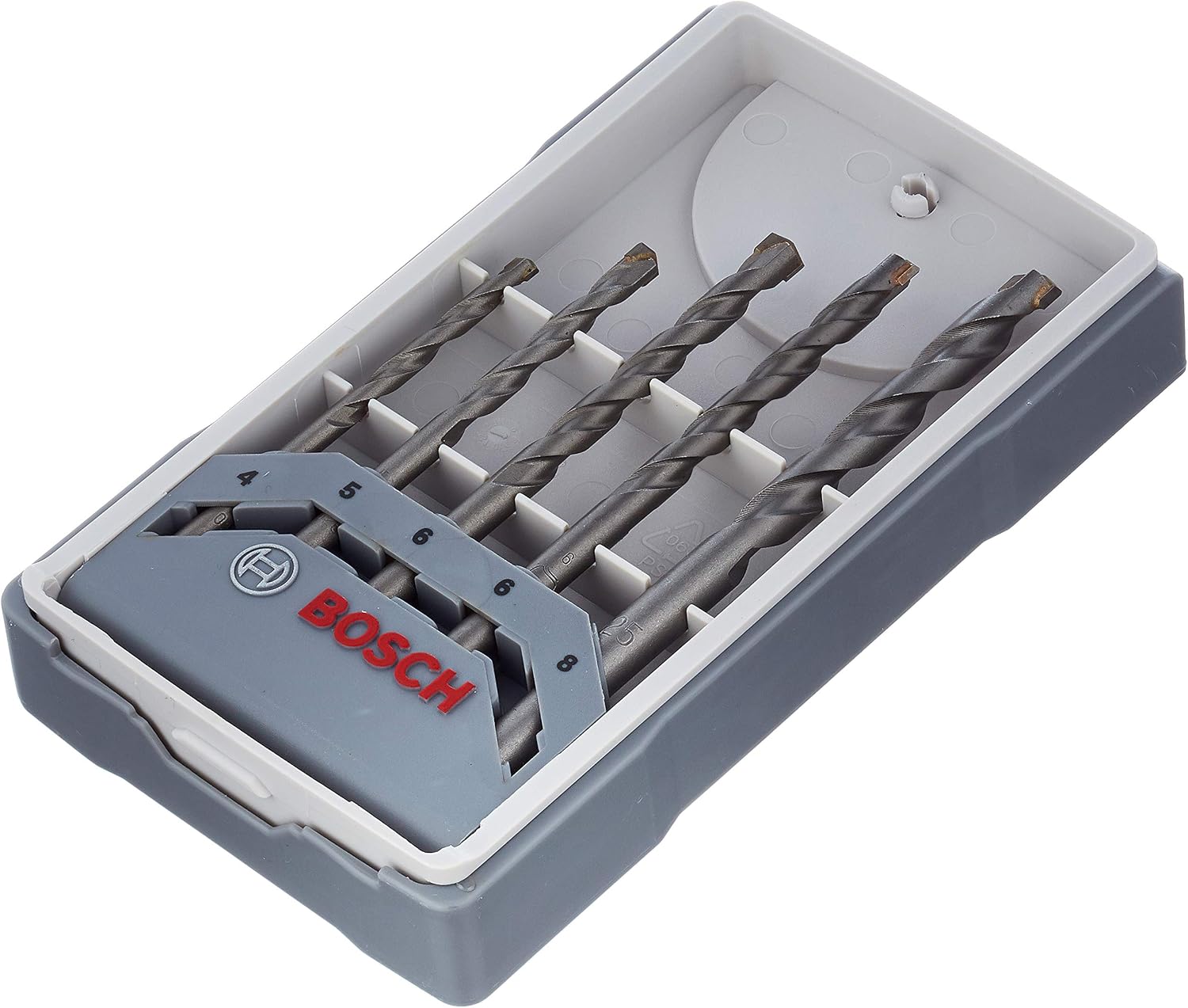 Bosch 2607017080 CYL-3 Concrete Drill Bit Set, Silver Percussion 4-8mm, Grey, diameter 4-8 mm