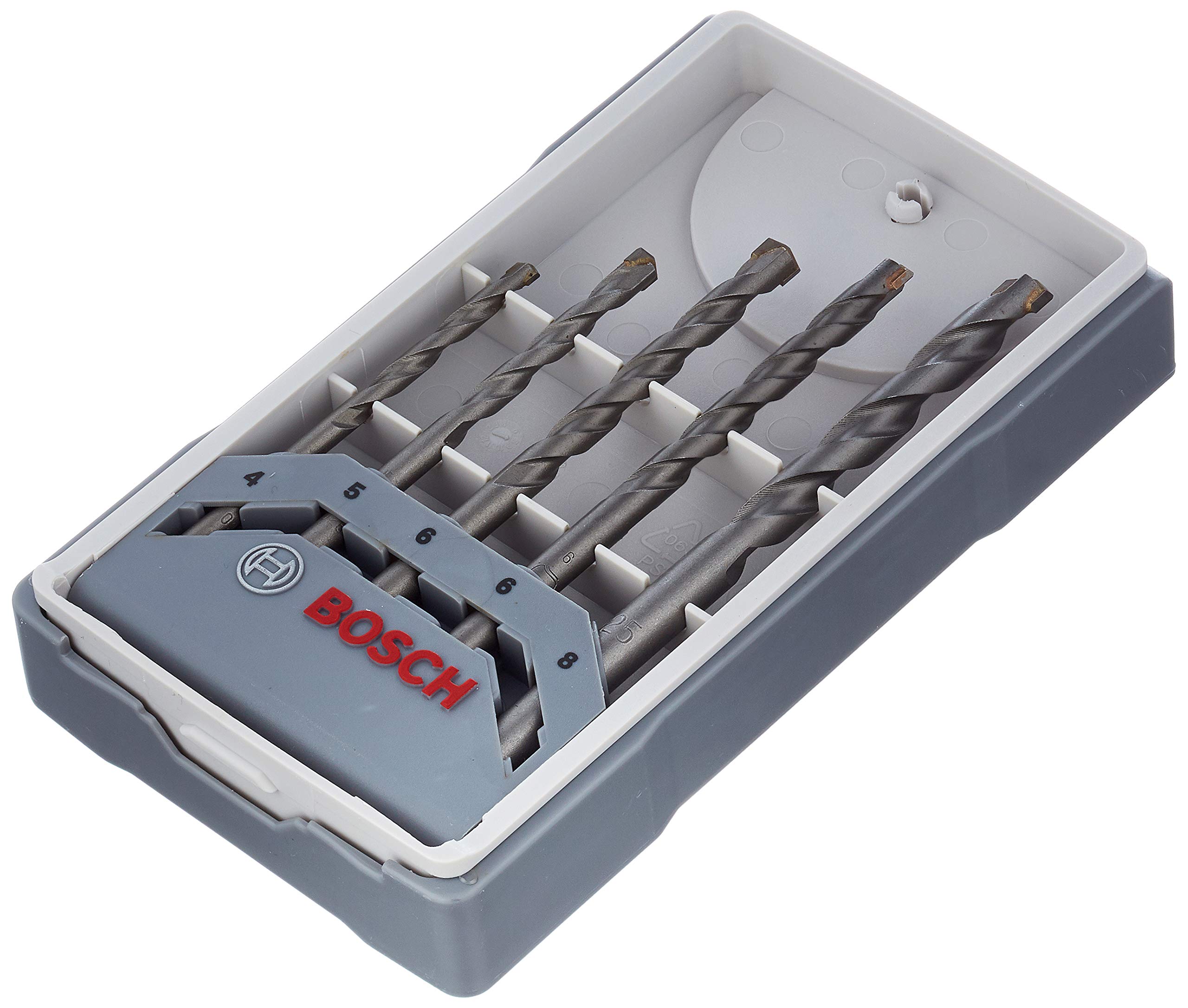 Bosch 2607017080 CYL-3 Concrete Drill Bit Set, Silver Percussion 4-8mm, Grey
