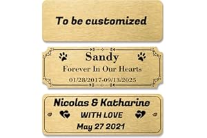 Personalized Engraved Name Plate, Custom Brushed Solid Brass Frame Plaque with Adhesive Backing or Screws for Name Label or A