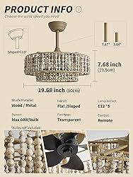 SYDACG 20" Boho Chandelier Ceiling Fans with
