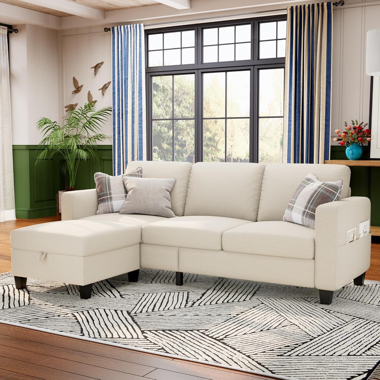 Photo 1 of ***PARTS ONLY***Sectional Sofa Couches for Living Room - 78''Convertible Modular Three-Seater L-Shaped Pet-Friendly Couch,Washable Sofa Cover-Bench Storage, Suitable for Small Living Room, Apartment,Office-Beige
