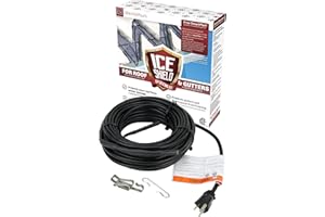 WarmlyYours Roof Snow De-Icing Heat Cable 80 ft., 5 Watts/ft. Heat Tape for Roof and Gutters, Ice Dam and Snow Damage Prevention System with Clips and Spacers (Ice Shield)