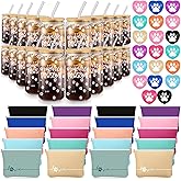 Sliner 20 Sets Veterinary Gift for Women Inspirational 16 oz Glass Cups with Lid Makeup Bag with Stress Toy Vet Tech Assistant Receptionist Dog Lover Cat Groomer Gifts Must Haves (Multicolor)