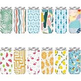 12 Pack Slim Can Cooler Sleeve Insulated Tall Cans 12 Oz Bulk Neoprene Slim Drink Bottle Holder Summer Party Decorations, Blanks for Vinyl Projects Birthday Wedding Favors &amp; Gifts