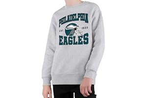 Junk Food Clothing x NFL - Team Helmet - Kids Crewneck Sweatshirt for Boys and Girls - Officially Licensed NFL Apparel